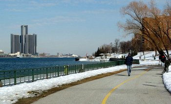 Along the riverfront in Windsor Ontario Canada