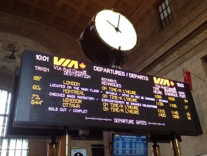 Via Rail train departures, Union Station, Toronto, Ontario