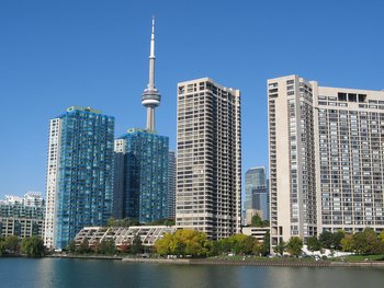 Toronto skyline, along Lake Ontario